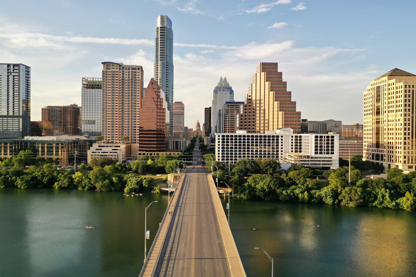 Downtown Austin, Texas skyline over Lady Bird Lake